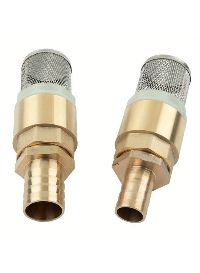 1 Inch Copper Bottom Hole Valve Braided Inlet Filter Screen Return Valve with Outer Threaded Tee - Image 2